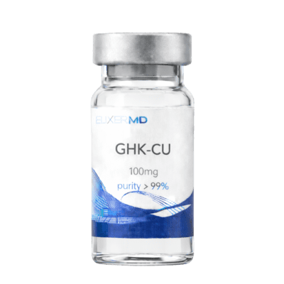 GHK-CU peptide vial by ElixerMD for anti-aging, skin repair, and hair growth support
