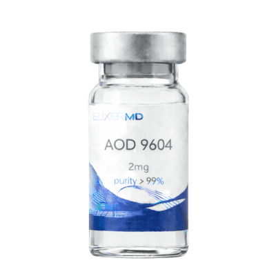 AOD-9604 peptide vial by ElixerMD for fat loss, metabolism support, and weight management